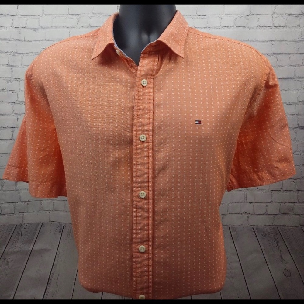 🍺TOMMY HILFIGER🍺Button Down Classic Fit Orange L
